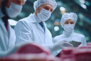 biologi che esaminano prodotti alimentari