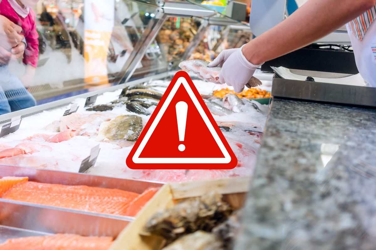 Banco pesce e simbolo pericolo